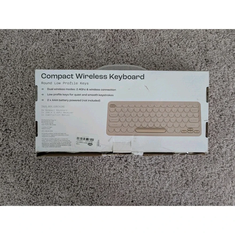 North Wireless Keyboard Compact Pebble Keys Cream + Gold NIB Open Box